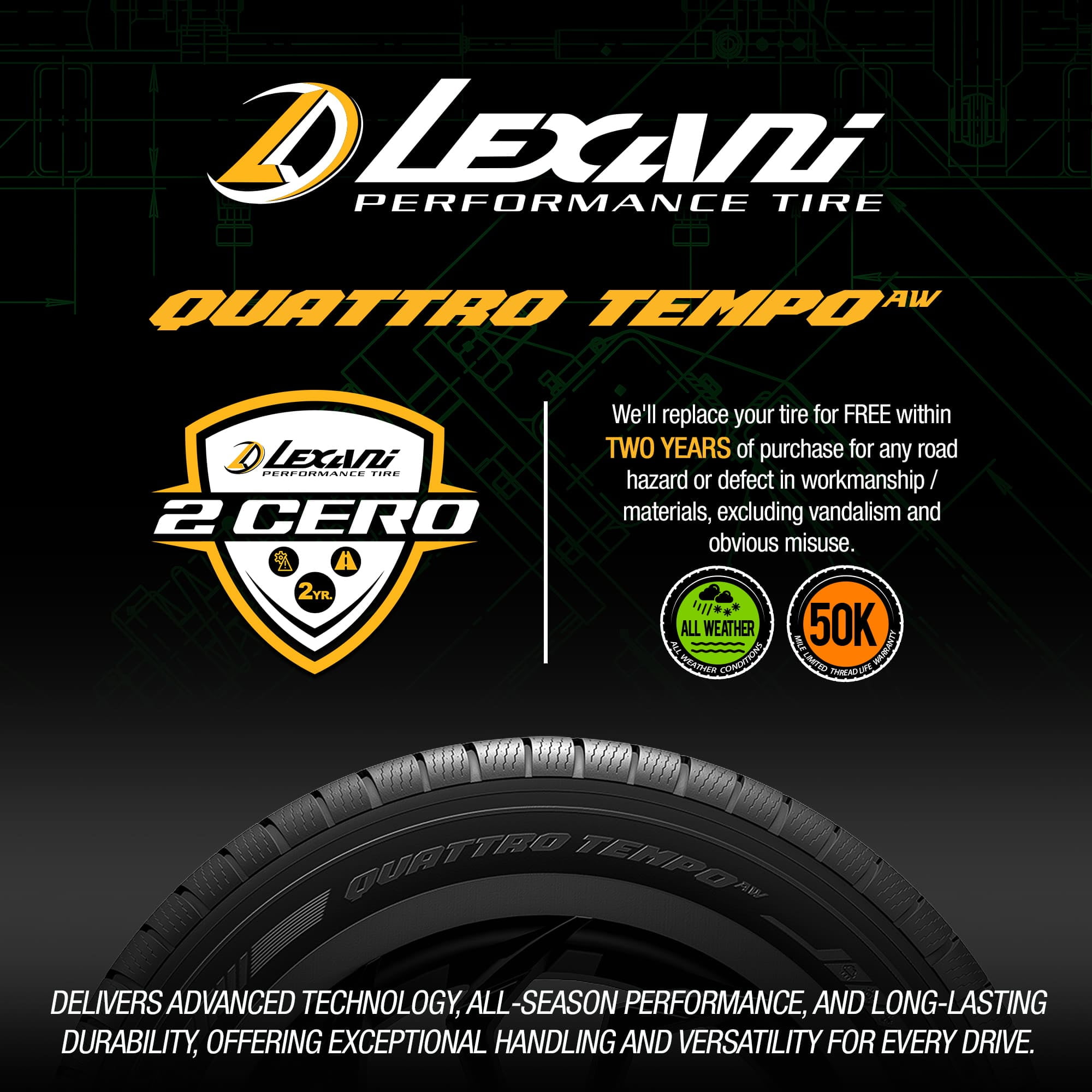 Lexani Quattro Tempo Tour AW All Weather 205/60R16 96V Passenger Tire - Image 5